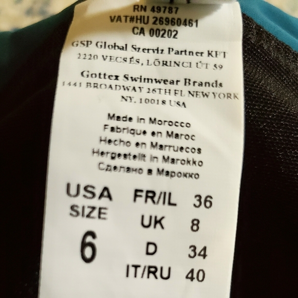 Profile By Gottex Tutti Frutti High Waist Ruched Bikini Bottom 6 Teal - Picture 6 of 7